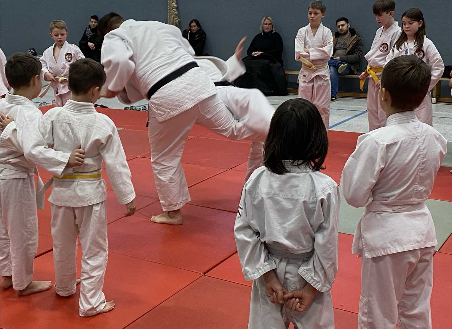 Foto: Demonstration der Wurftechnik O-Soto-Gari