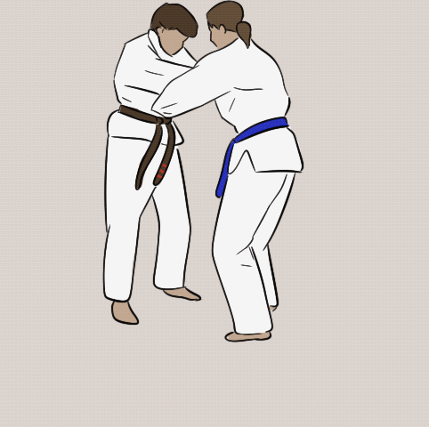 Animation der Wurftechnik Seoi Nage
